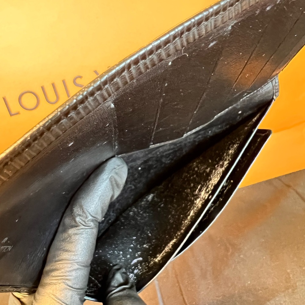 Louis Vuitton Black Epi Leather Long Slim Bifold Brazza Unisex Wallet  A74 - Picture 10 of 12